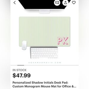 Green Striped X-Large Desk Mat